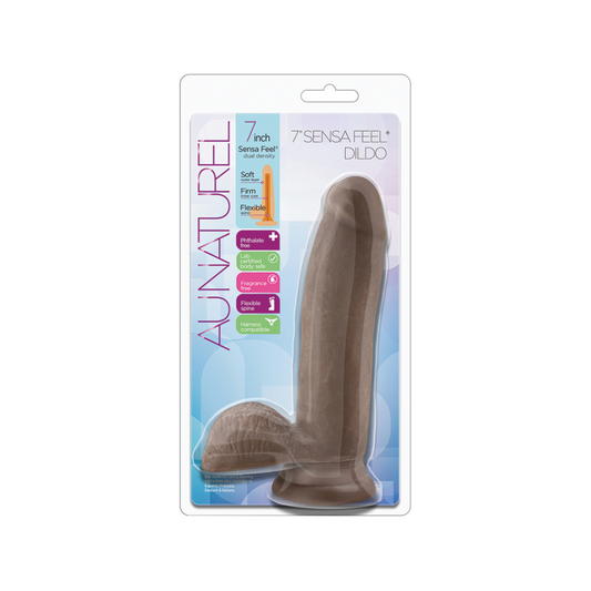 Au Naturel 7" Sensa Feel Dildo Chocolate