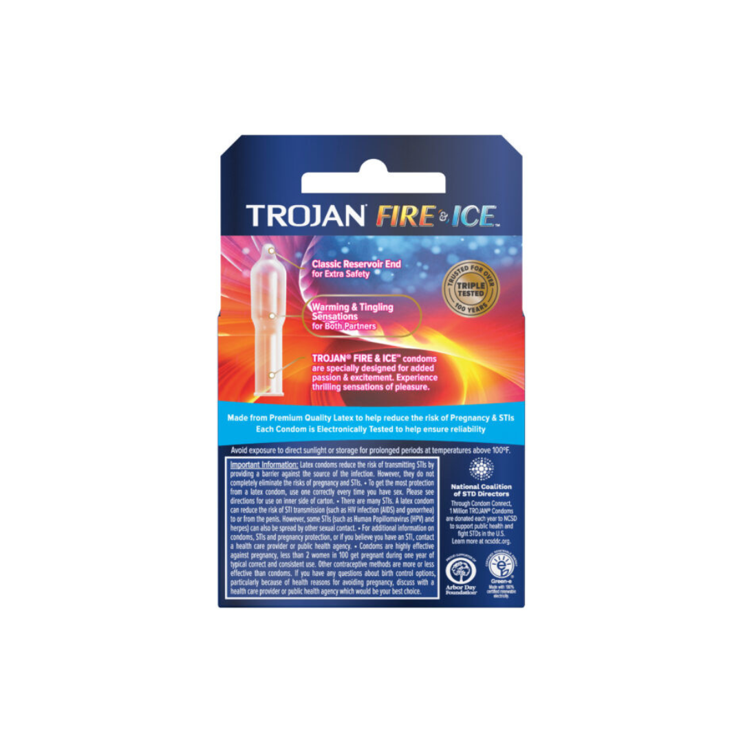 Trojan Fire & Ice Latex Condoms 3-Pack