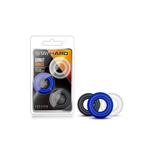 Stay Hard Donut Cock Rings Set of 3