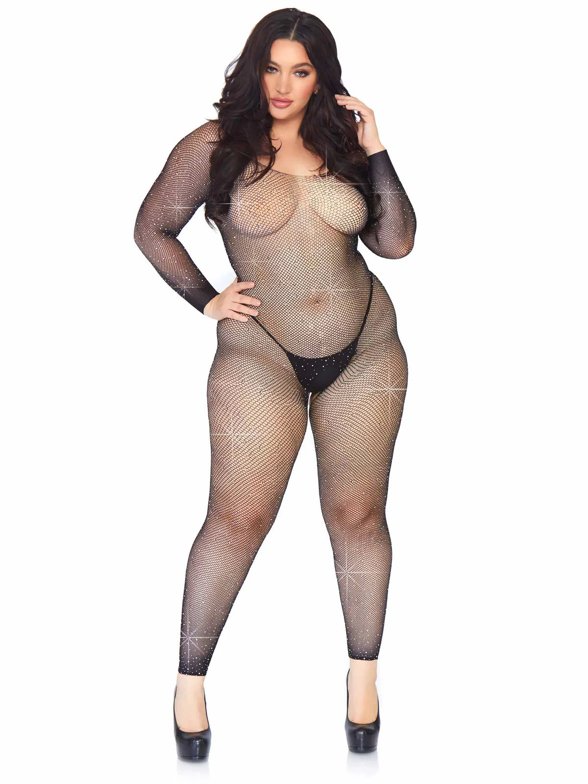 Plus Rhinestone Bodystocking Leg Avenue 89233X