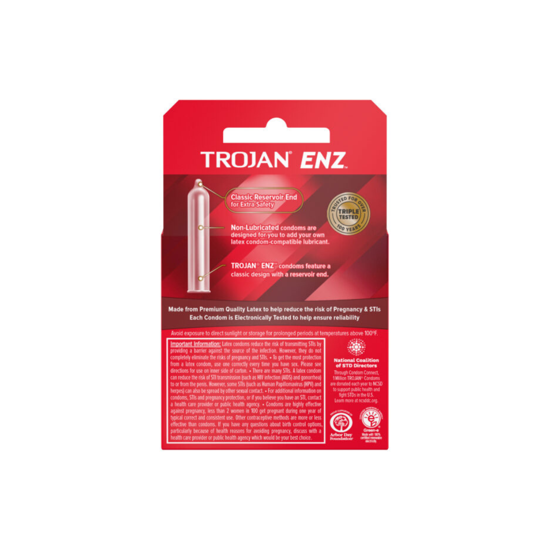 Trojan ENZ Non-Lubricated Latex Condoms 3-Pack