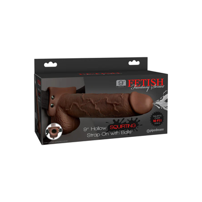 Fetish Fantasy 9" Hollow Squirting Stap-On Brown