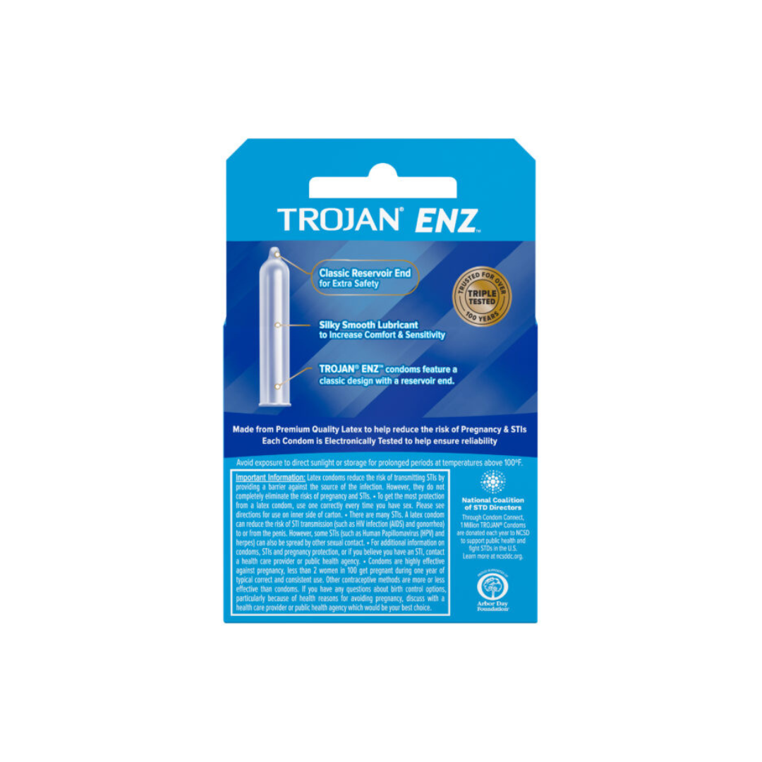 Trojan ENZ Lubricated Latex Condoms 3-Pack
