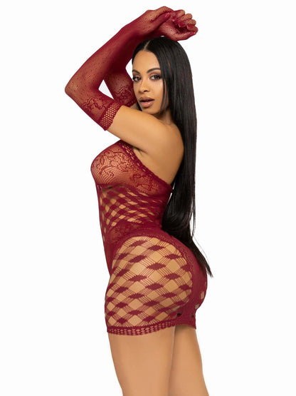 Net Tube Dress and Gloves Leg Avenue (86136)
