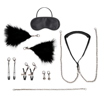 Lux Fetish 12-Piece Interchangeable Collar & Nipple Clips Set