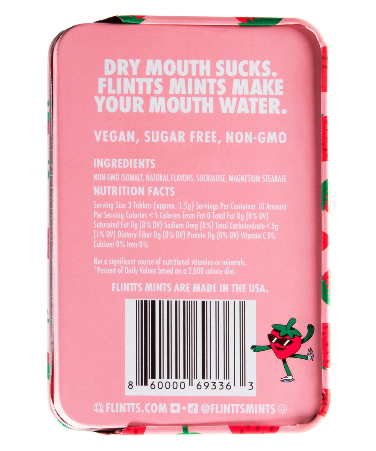Flintts Mouthwatering Mints FStrength Strawberry