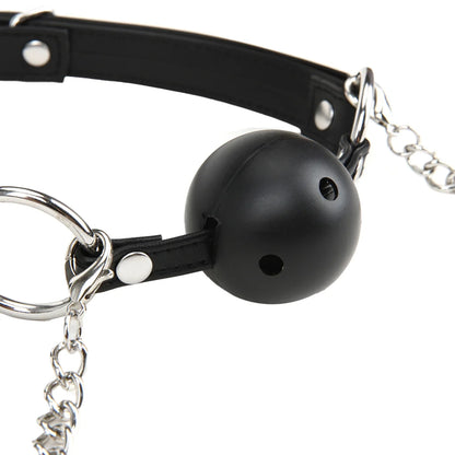 Luxfetish Breathable Ball Gag w/Adjustable Pressure Nipple Clamps